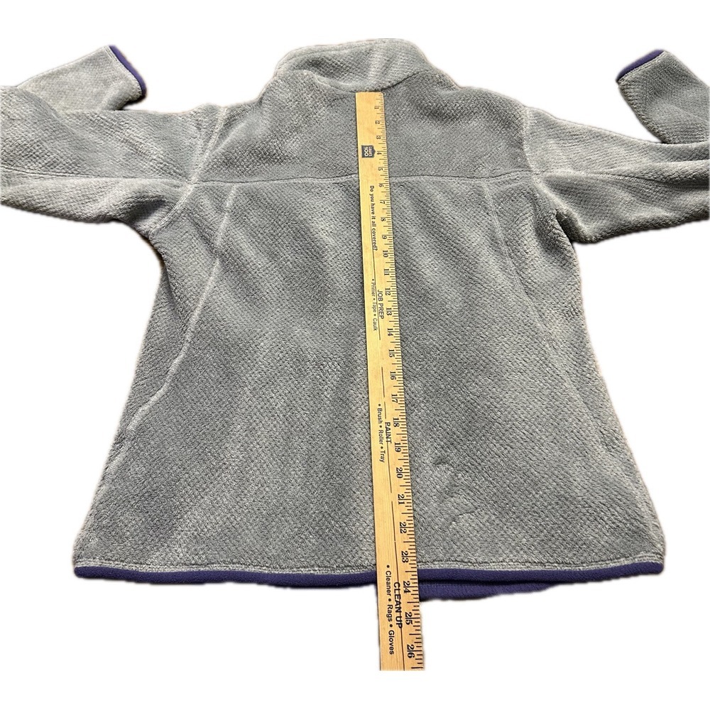 Patagonia Womens Re-Tool Snap-T Fleece Pullover Gray Purple Trim 25442 Large - Picture 3 of 7